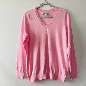 NWT Amazon Essentials Womens Pink V-Neck Classic Casual Pullover Sweater Size L